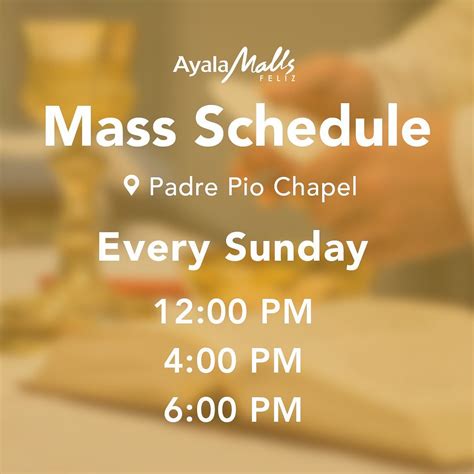 ayala feliz chapel mass schedule|Ayala Malls Feliz.